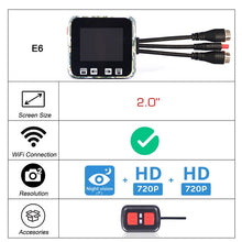 Load image into Gallery viewer, SYS VSYS C6 Dual Motorcycle Action Camera Recorder DVR Front and Rear View Waterproof Motorcycle Dash Cam Black Night Vision Box
