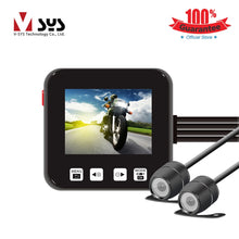 Load image into Gallery viewer, SYS VSYS C6 Dual Motorcycle Action Camera Recorder DVR Front and Rear View Waterproof Motorcycle Dash Cam Black Night Vision Box